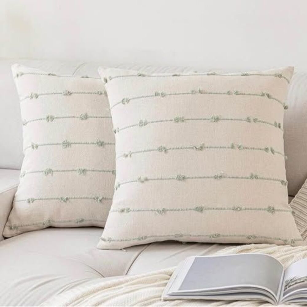 YEENAASY Boho Throw Pillow Covers 24x24 Set of 2 Farmhouse Pillow Cases